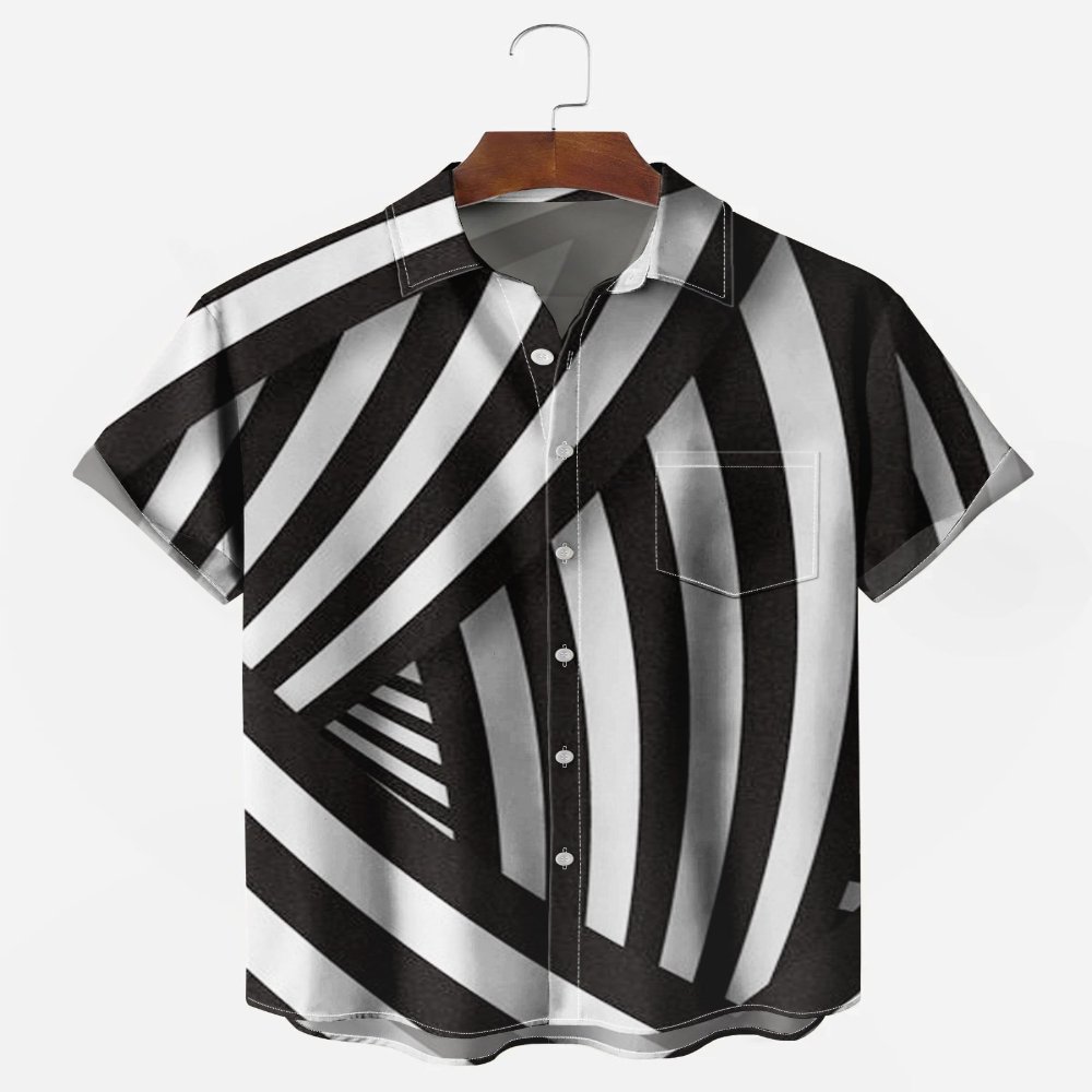 Men's Printed Casual Short-Sleeve Shirt Men's 3D Print Shirt